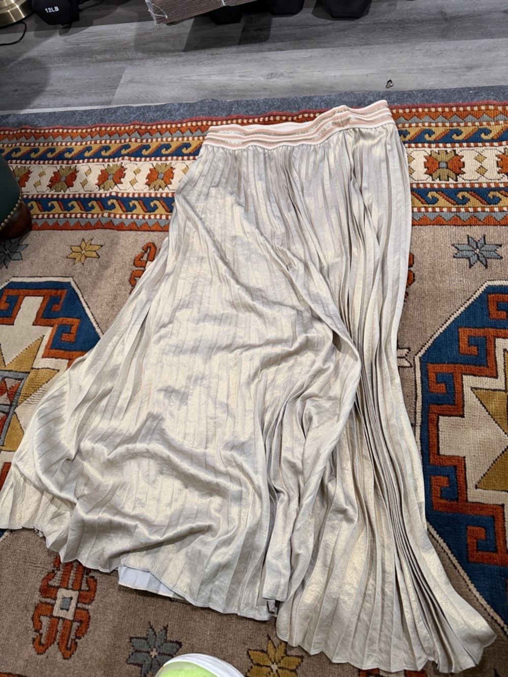 HD in Paris Pleated Cream Maxi Skirt